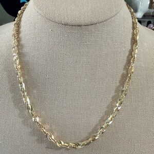 Milor 950 Silver, Shimmering Unique Oval, Confetti Link Two Tone Necklace 18”